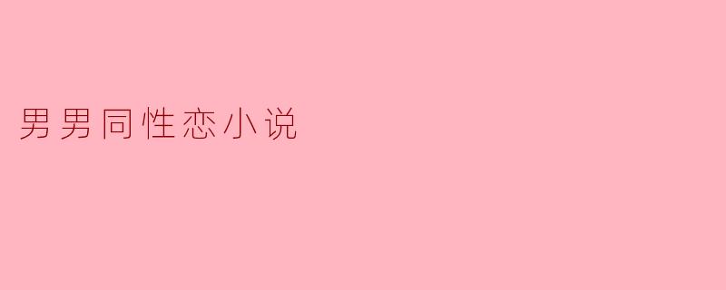 男男同性恋小说