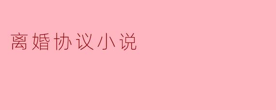 离婚协议小说