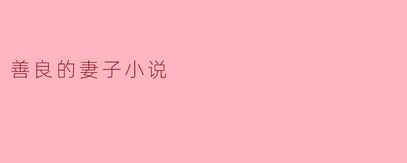 善良的妻子小说