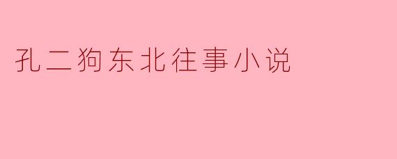 孔二狗东北往事小说