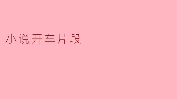 小说开车片段