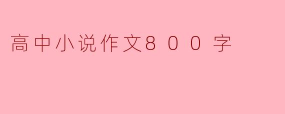 高中小说作文800字