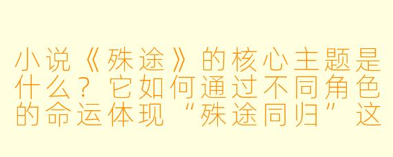 小说《殊途》的核心主题是什么？它如何通过不同角色的命运体现“殊途同归”这一概念？