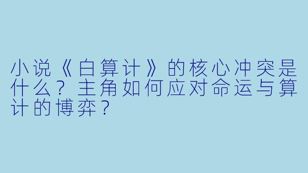 小说《白算计》的核心冲突是什么?主角如何应对命运与算计的博弈?