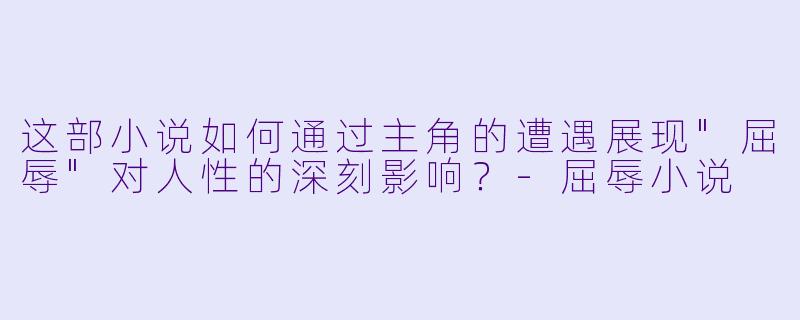 这部小说如何通过主角的遭遇展现