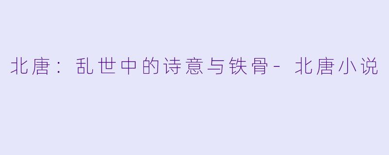 北唐：乱世中的诗意与铁骨-北唐小说